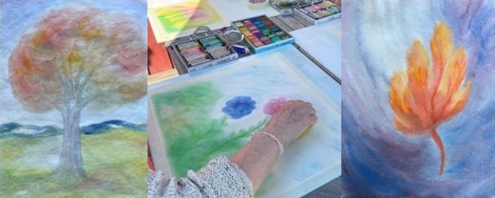 hälsomålning - tre bilder som visar målningar och hur man målar